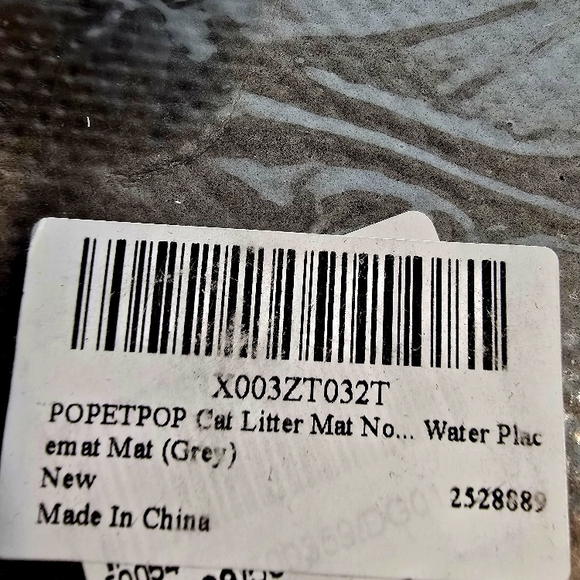 Gray Pet Feeding Mat with Fish and Paw Design - Picture 2 of 4